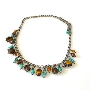 Necklace Dangles Pewter Tone 18”+3”